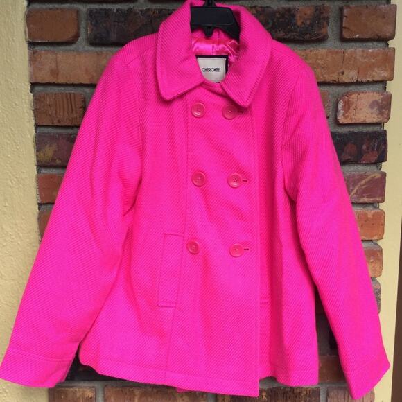 Cherokee Barbie Pink double breasted light coat 10/12/L - Picture 1 of 5